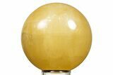 Polished Honey Calcite Sphere - China #322990-1